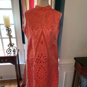 Nanette Lepore - Coral Eyelet Dress - Size 12